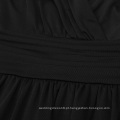 Kate Kasin Sexy Womens Comfortable Spaghetti Straps V-Neck Black Maxi Maternidade Vestido KK000674-1
